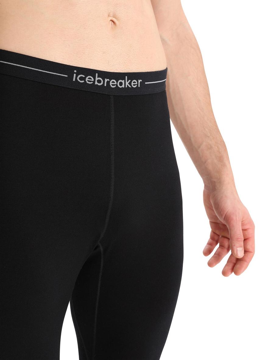 Icebreaker Merino 260 ZoneKnit™ Merino Leggings Miesten Base Layers Mustat | FI 1332PJJQ